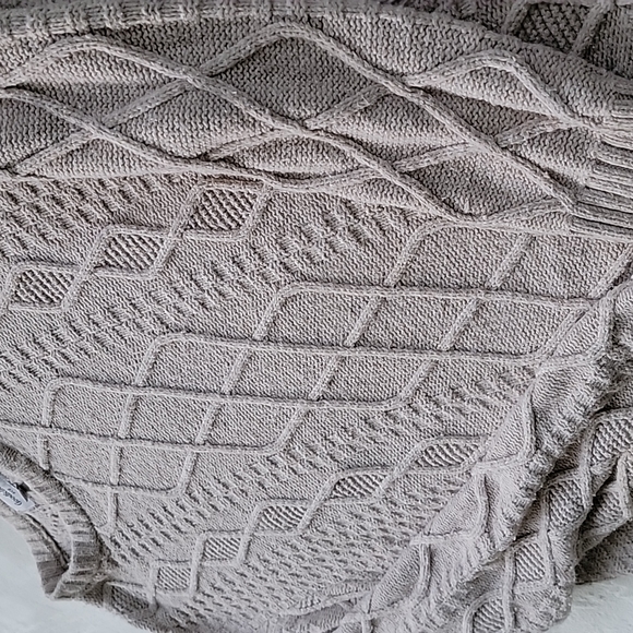 πͺ GOODFELLOW VINTAGE KNIT OATMEAL BEIGE TAUPE CROCHETTE CHUNKY ECLECTIC SWEATER - Picture 3 of 6